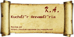 Kuchár Annamária névjegykártya